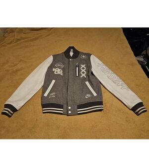 Nike Air Force 30yr Anniv Destroyer Letterman 100% Leather Sleeves  RARE $130obo